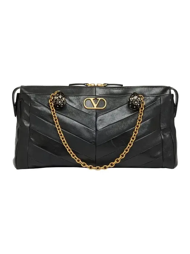 Panthea Medium Patchwork Chevron Shoulder Bag