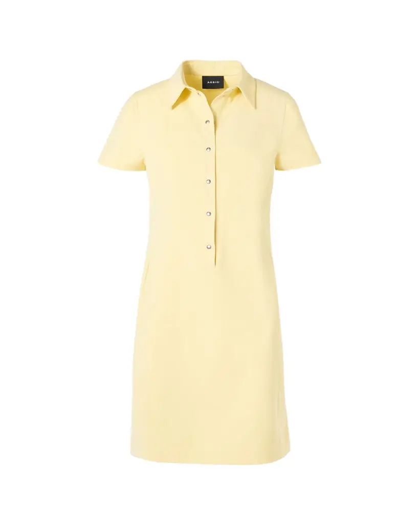 Akris Short-Sleeve Cotton-Silk Polo Dress | Image 1 Akris Short-Sleeve Cotton-Silk Polo Dress | Image 1