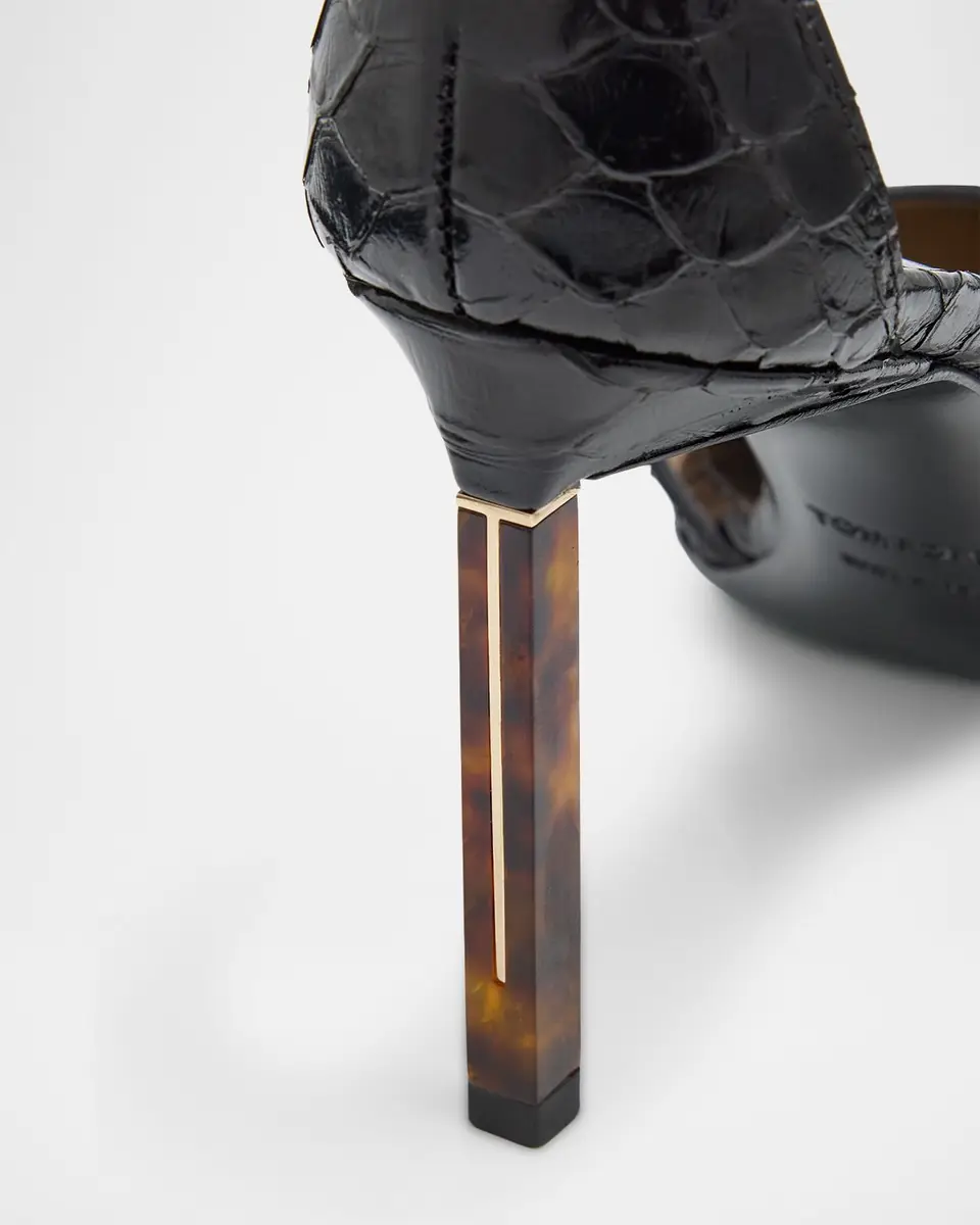 TOM FORD Python Stamped Leather Double Ankle Strap Pumps | Thumbnail 4 TOM FORD Python Stamped Leather Double Ankle Strap Pumps | Thumbnail 4