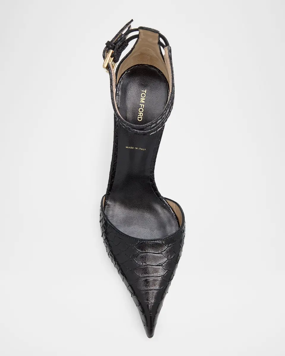 TOM FORD Python Stamped Leather Double Ankle Strap Pumps | Thumbnail 5 TOM FORD Python Stamped Leather Double Ankle Strap Pumps | Thumbnail 5