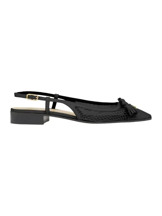 25mm VLogo Signature Valet Mesh and Leather Ballerina Flats