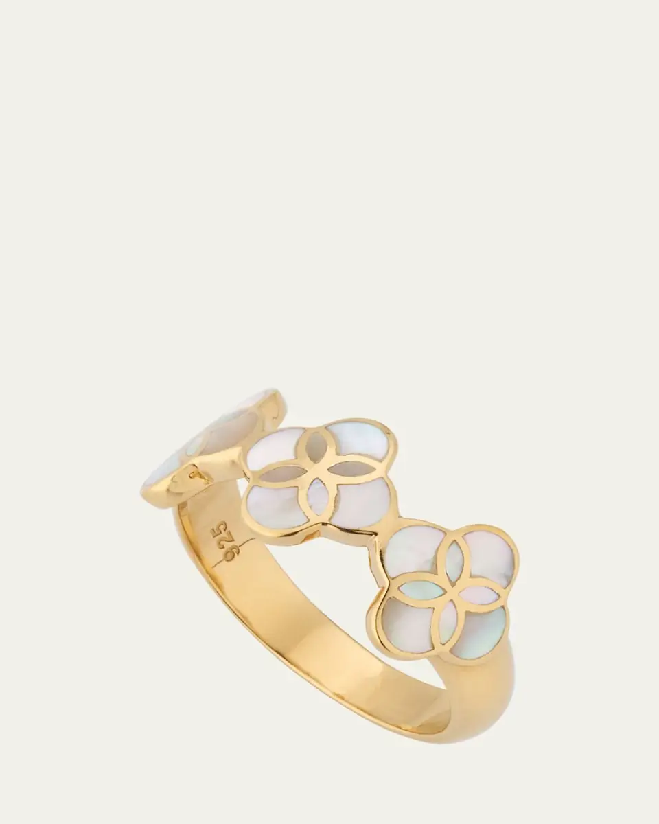 Jan Leslie White Mother of Pearl Three Petal Ring | Thumbnail 2
