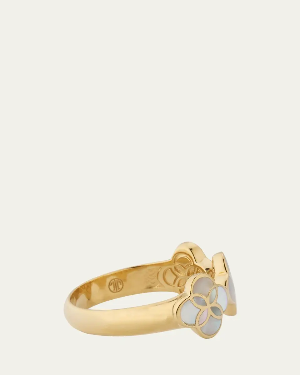 Jan Leslie White Mother of Pearl Three Petal Ring | Thumbnail 3