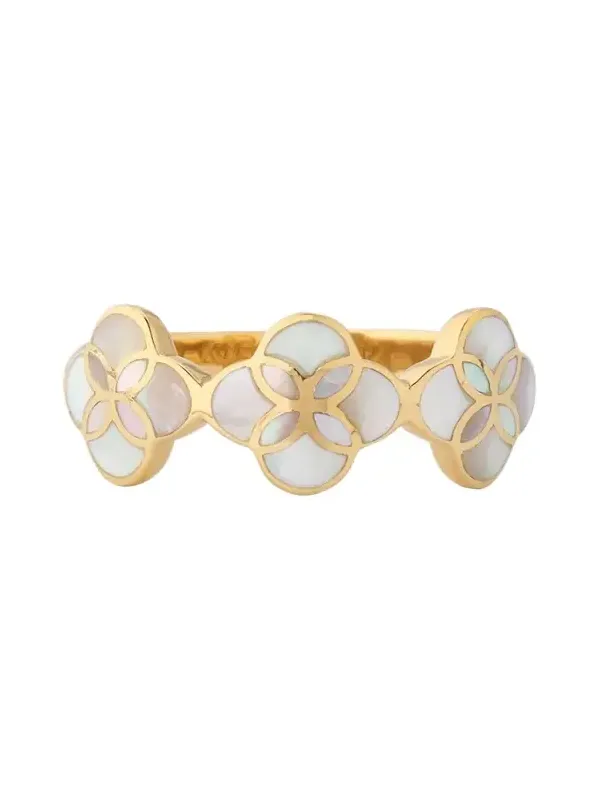 White Mother of Pearl Three Petal Ring