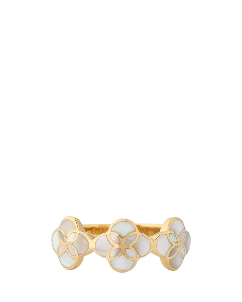Jan Leslie White Mother of Pearl Three Petal Ring