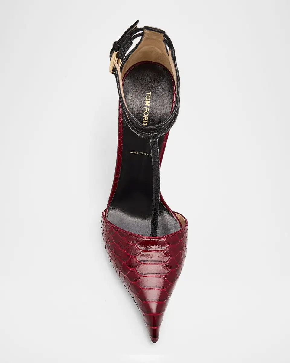 TOM FORD Python-Effect Stiletto T-Strap Pumps | Thumbnail 6 TOM FORD Python-Effect Stiletto T-Strap Pumps | Thumbnail 6