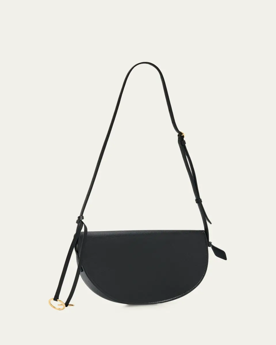 ALAÏA East-West Curved Goatskin Leather Shoulder Bag | Thumbnail 3 ALAÏA East-West Curved Goatskin Leather Shoulder Bag | Thumbnail 3