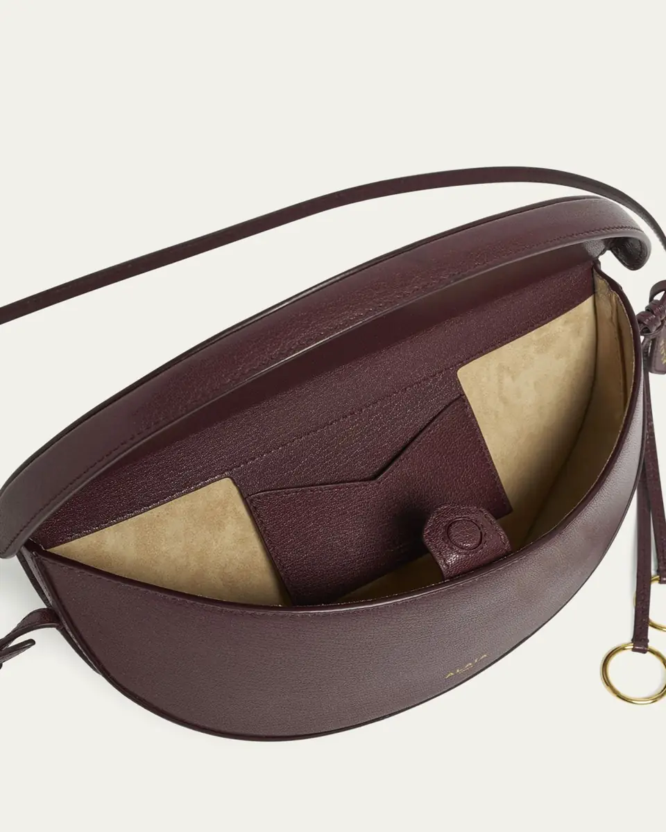 ALAÏA East-West Curved Goatskin Leather Shoulder Bag | Thumbnail 8 ALAÏA East-West Curved Goatskin Leather Shoulder Bag | Thumbnail 8