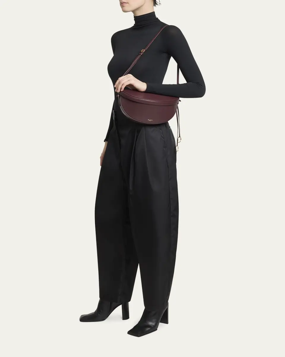 ALAÏA East-West Curved Goatskin Leather Shoulder Bag | Thumbnail 9 ALAÏA East-West Curved Goatskin Leather Shoulder Bag | Thumbnail 9