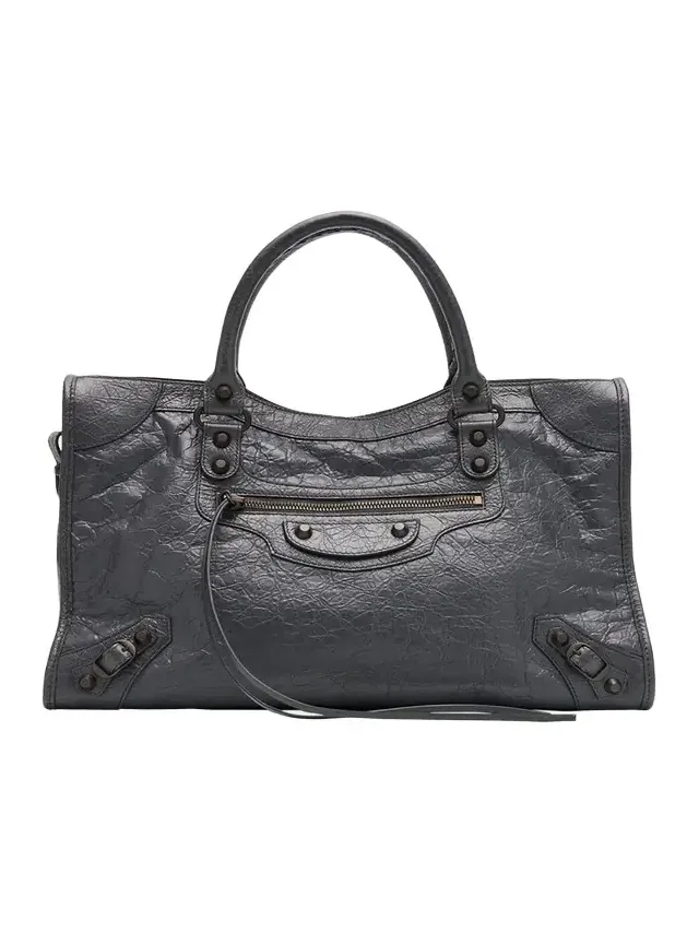 Le City Medium Crinkled Leather Top-Handle Bag Le City Medium Crinkled Leather Top-Handle Bag