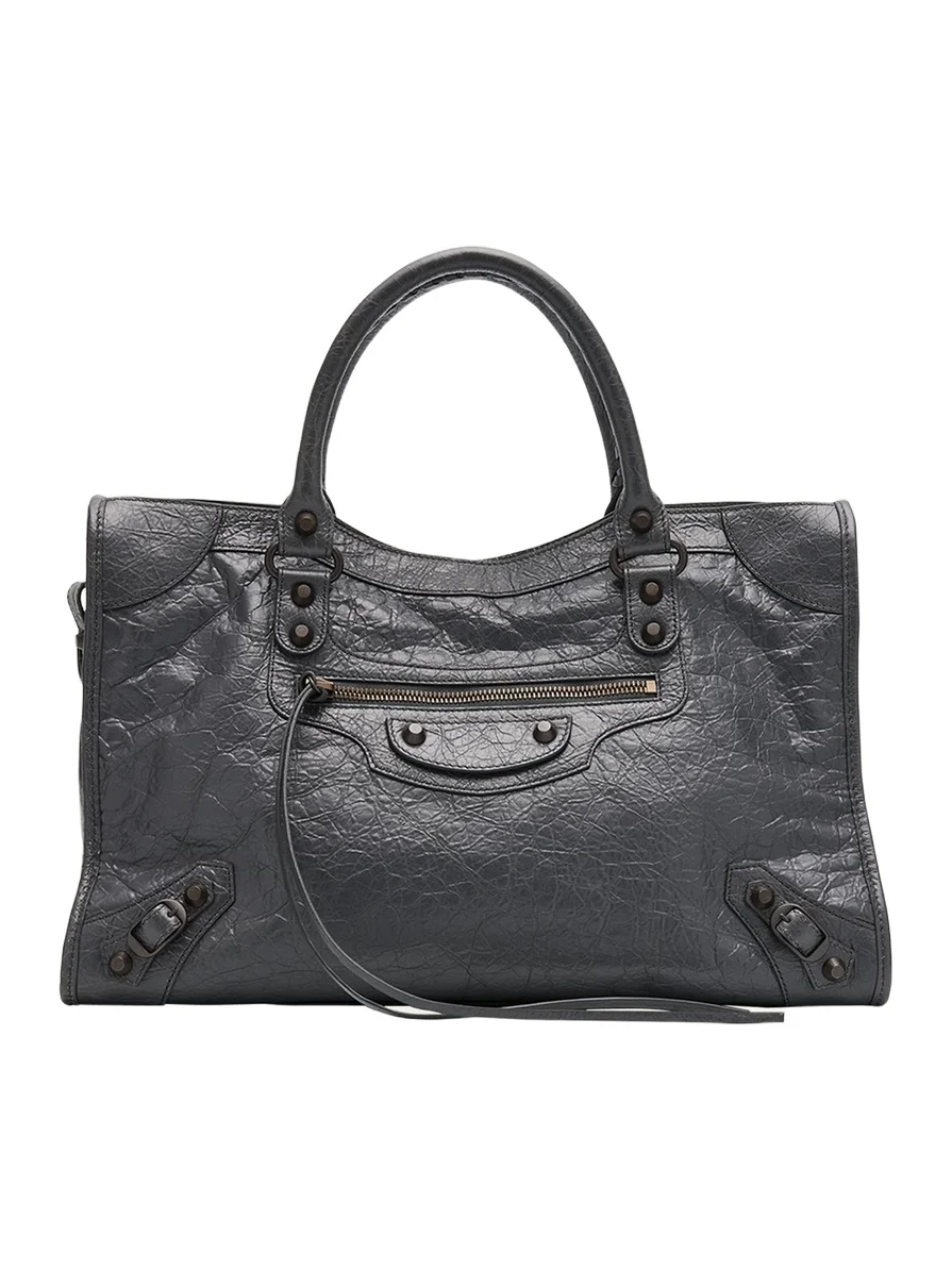 Le City Medium Crinkled Leather Top-Handle Bag Le City Medium Crinkled Leather Top-Handle Bag