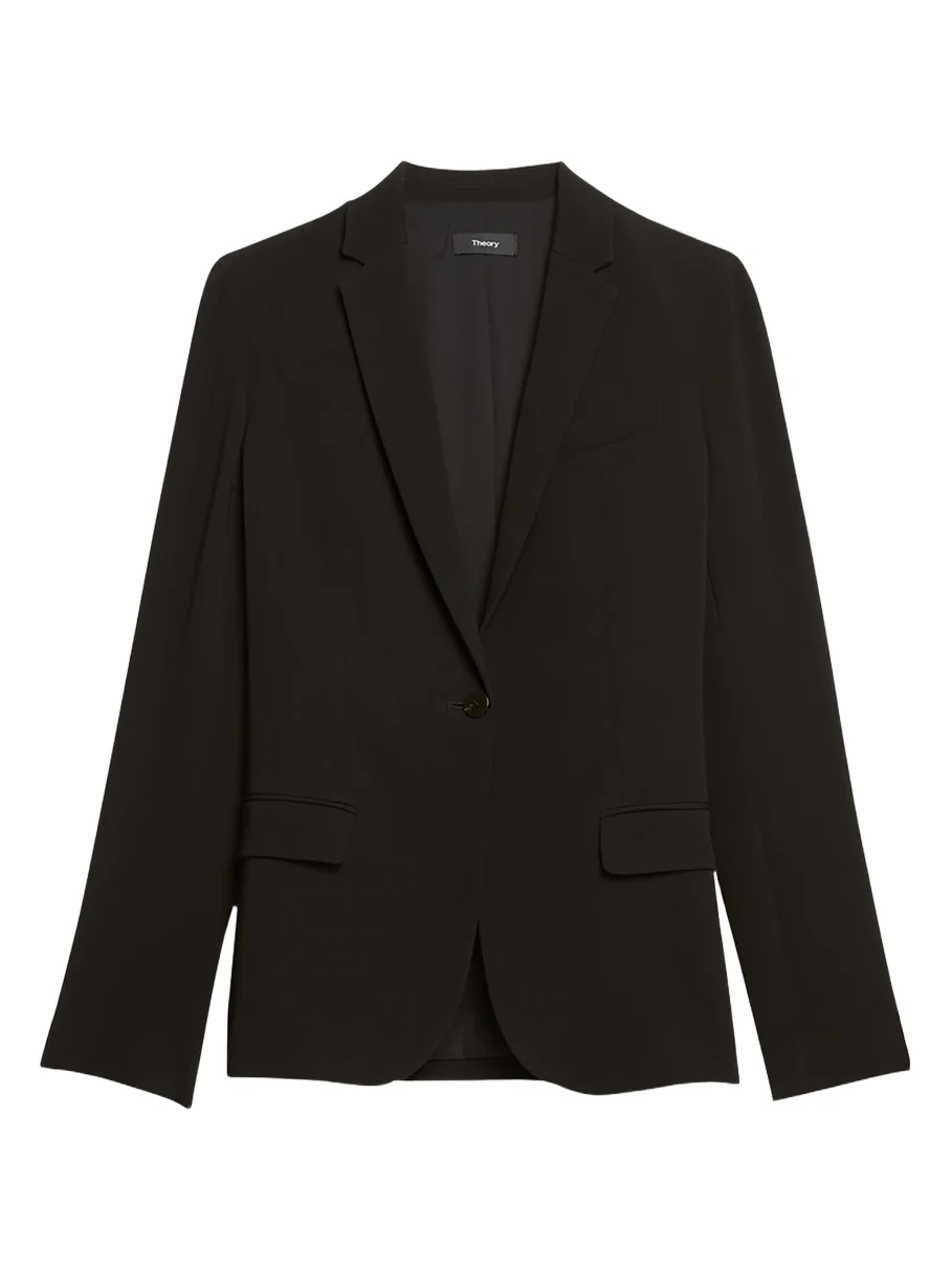 Theory Admiral Crepe One-Button Staple Blazer