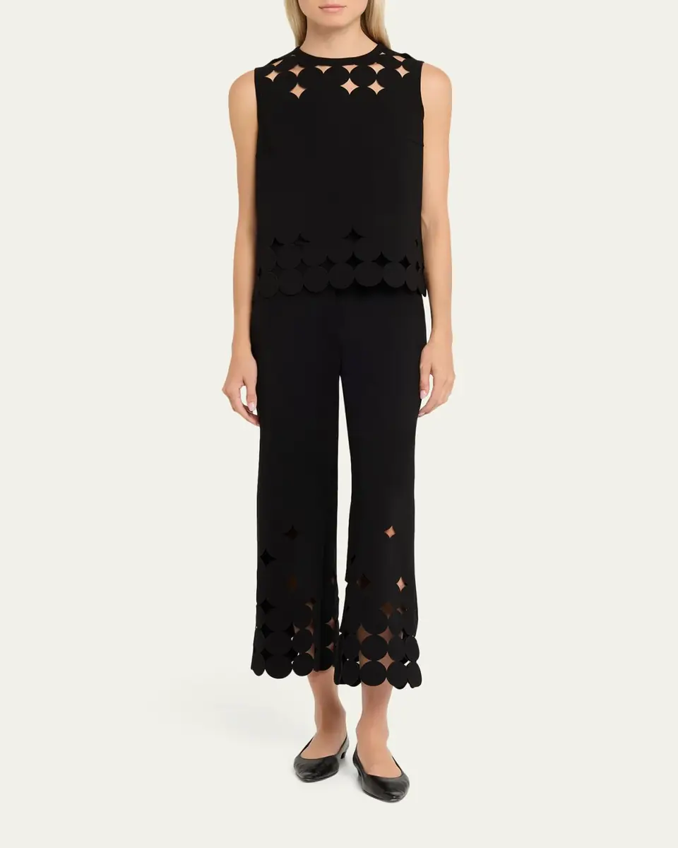 Akris punto Chieko Dot Cut-Out Straight-Leg Crop Pants | Thumbnail 2