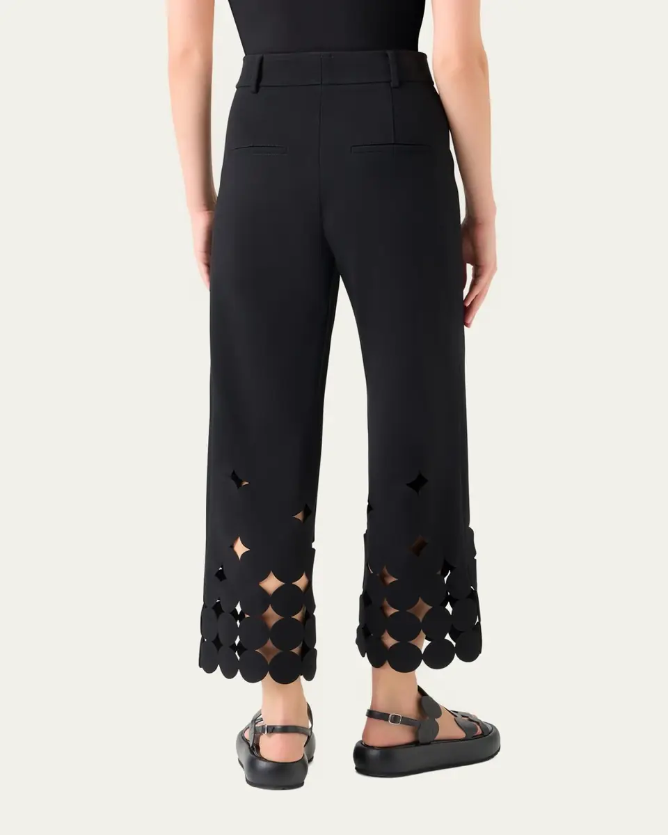Akris punto Chieko Dot Cut-Out Straight-Leg Crop Pants | Thumbnail 3