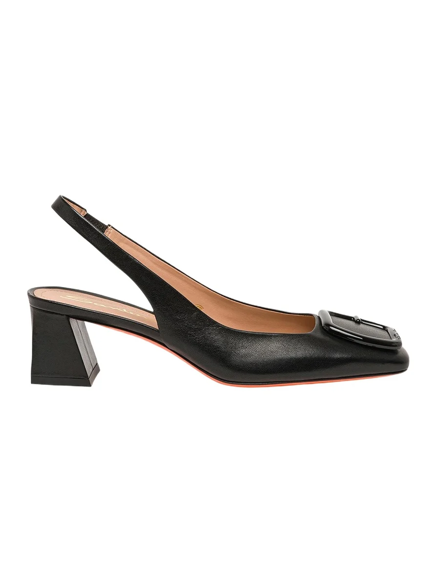 Lemon Buckle Slingback Leather Pumps Lemon Buckle Slingback Leather Pumps