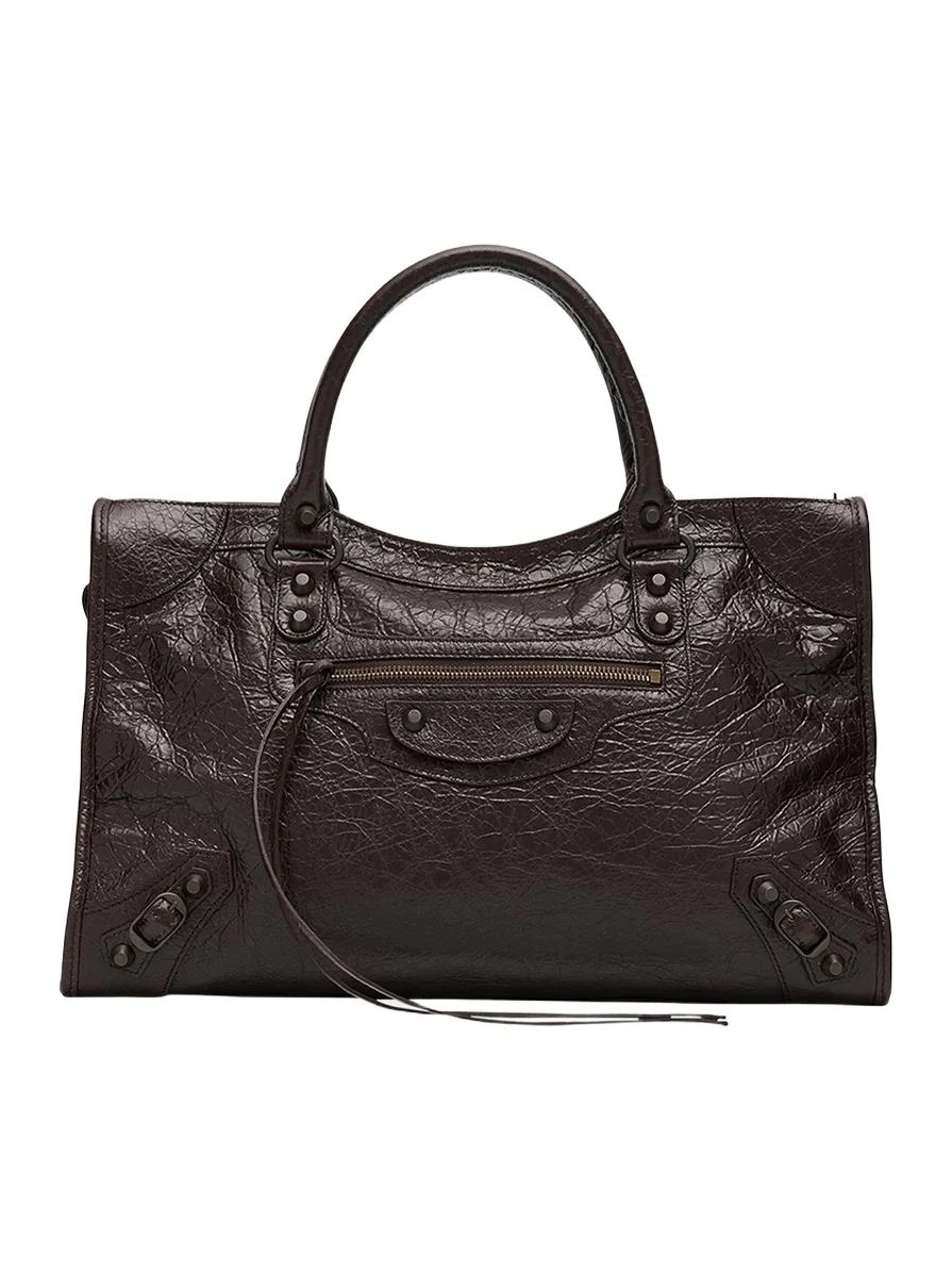 Le City Medium Crinkled Leather Top-Handle Bag Le City Medium Crinkled Leather Top-Handle Bag
