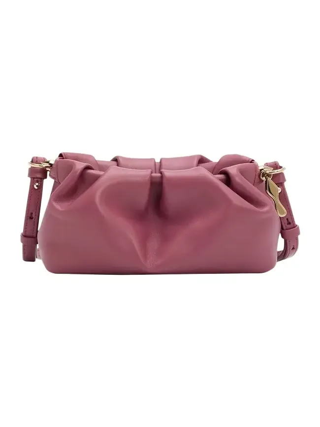 Eva Mini Pleated Crossbody Bag in Nappa Leather