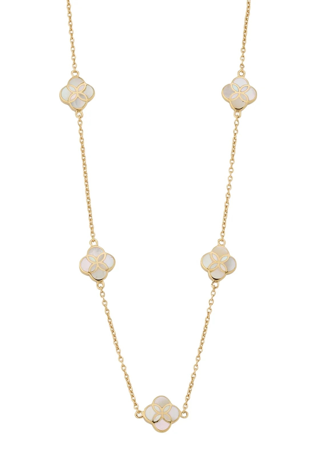 Jan Leslie Five Petal Gemstone Station Necklace