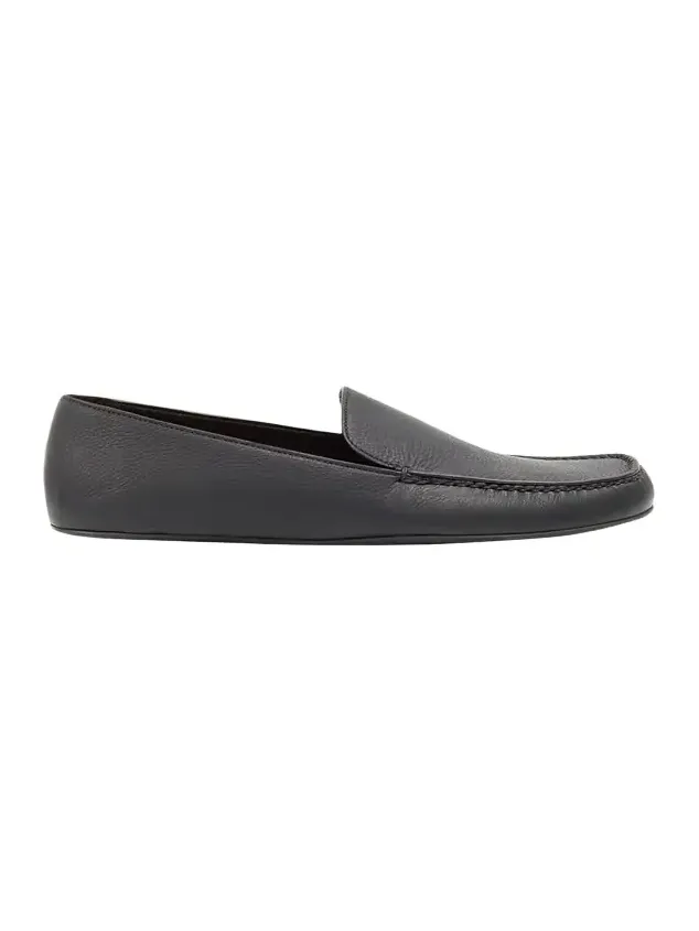 Leo Grained Leather Slippers