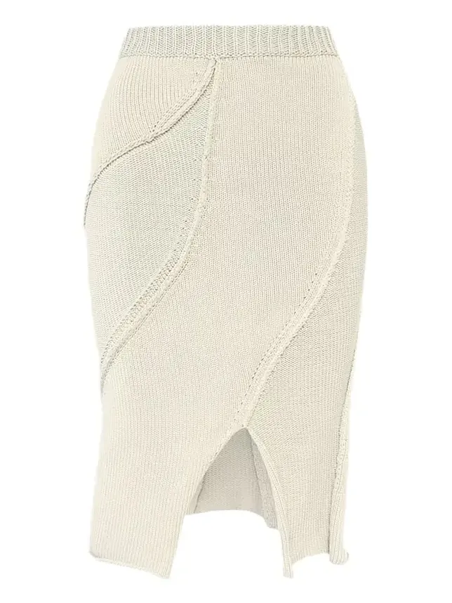 Eddy Diagonal Knit Slit Skirt Eddy Diagonal Knit Slit Skirt