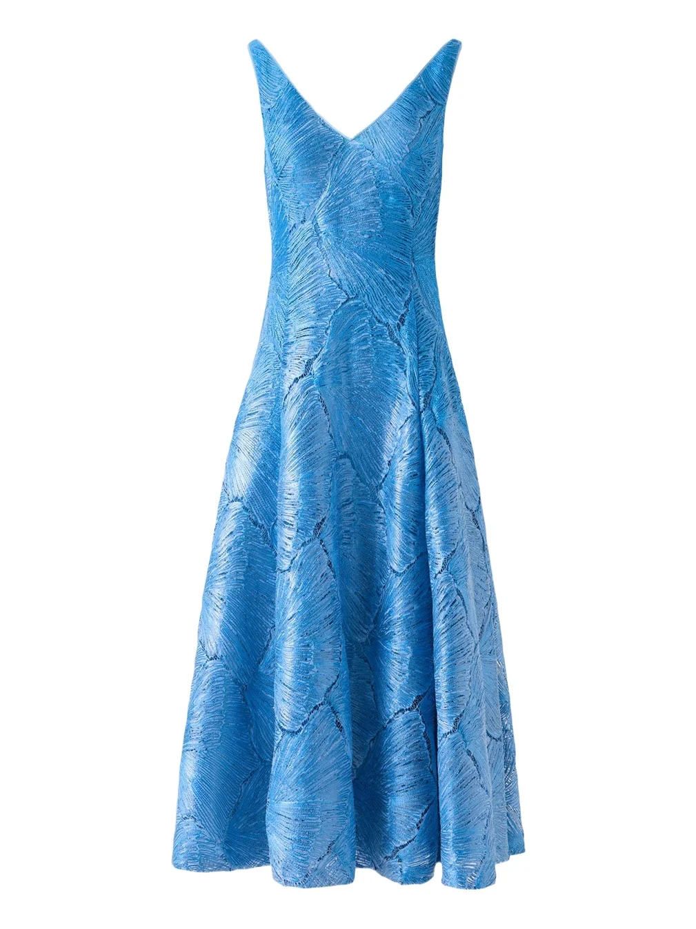 Lacquered Sea Faille Sleeveless Midi Dress