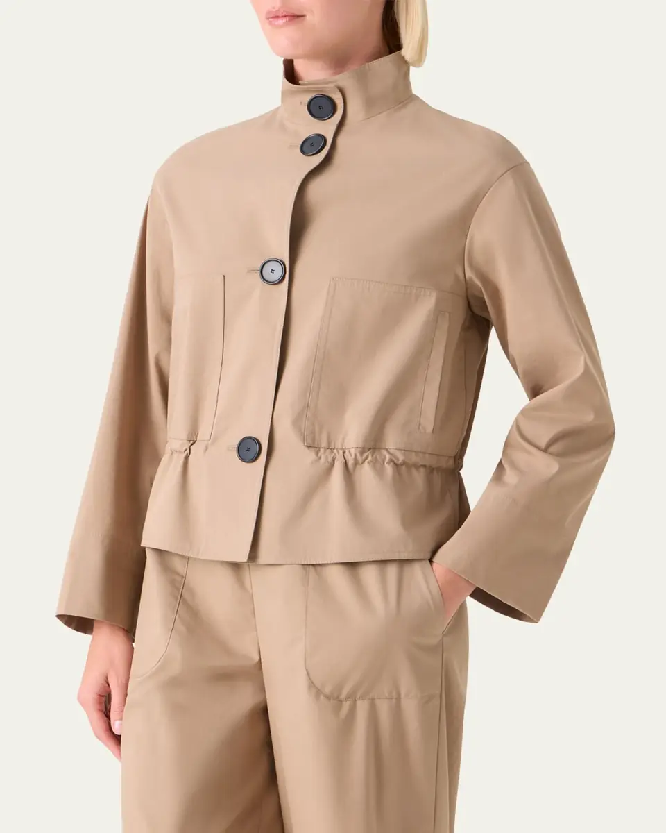 Akris punto Techno Cotton Poplin Short Parka Jacket | Thumbnail 4 Akris punto Techno Cotton Poplin Short Parka Jacket | Thumbnail 4