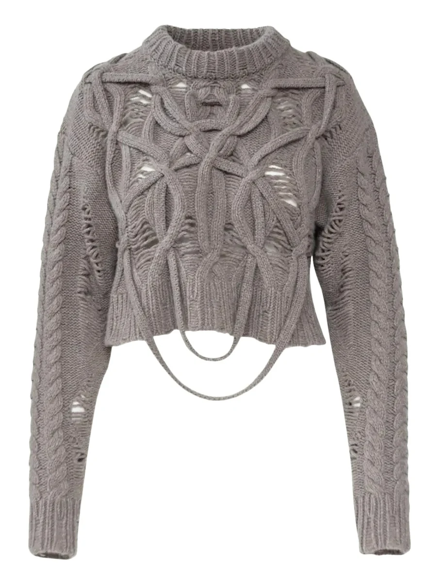 Briar Deconstructed Cable Knit Crop Sweater