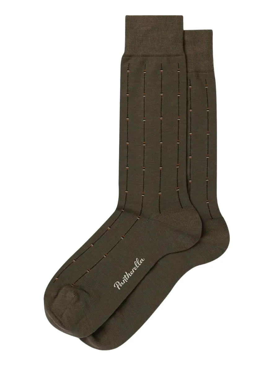 Pantherella Men's Botolph Box Stripe Crew Socks