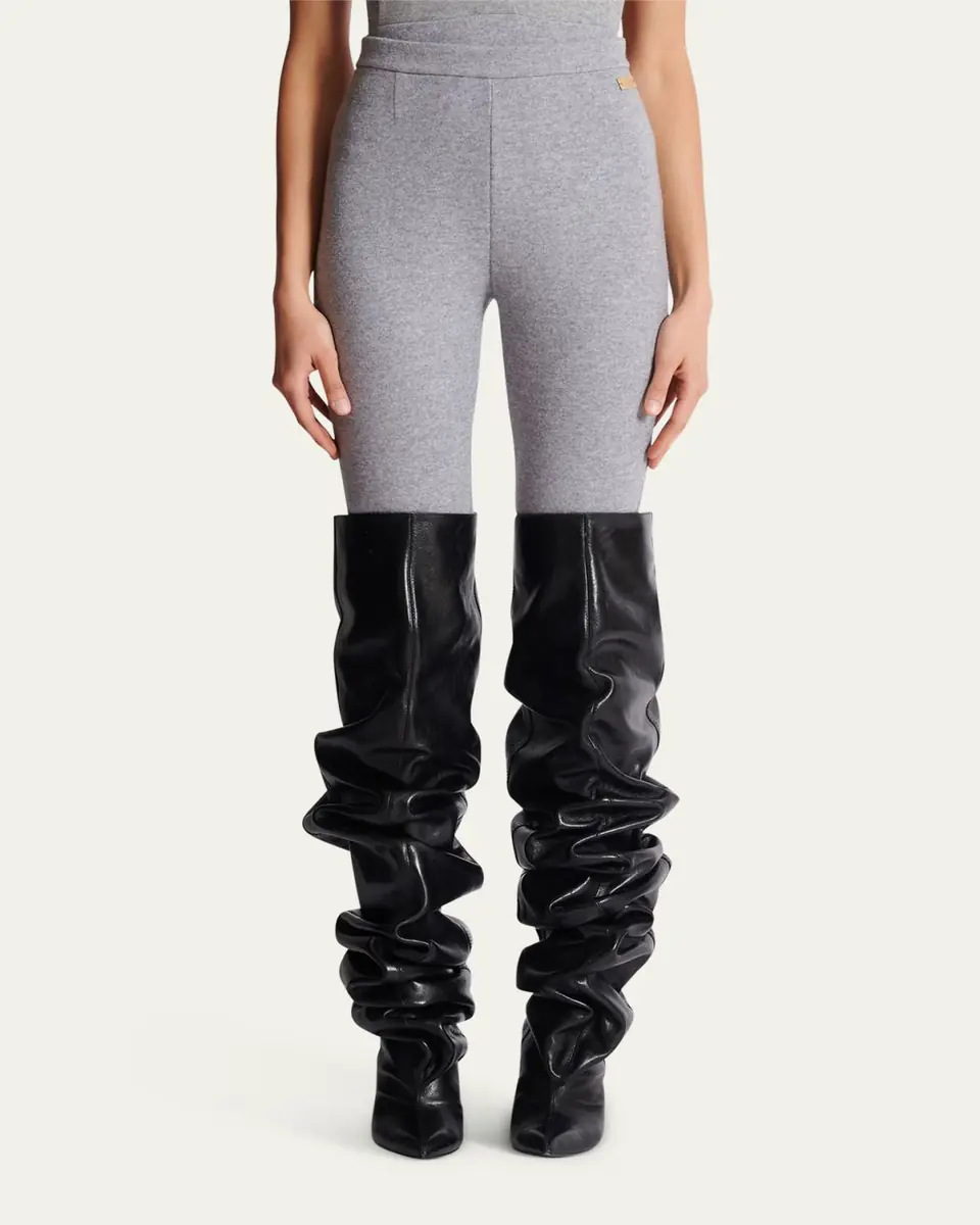 Balmain Heathered Ankle Leggings | Thumbnail 4 Balmain Heathered Ankle Leggings | Thumbnail 4