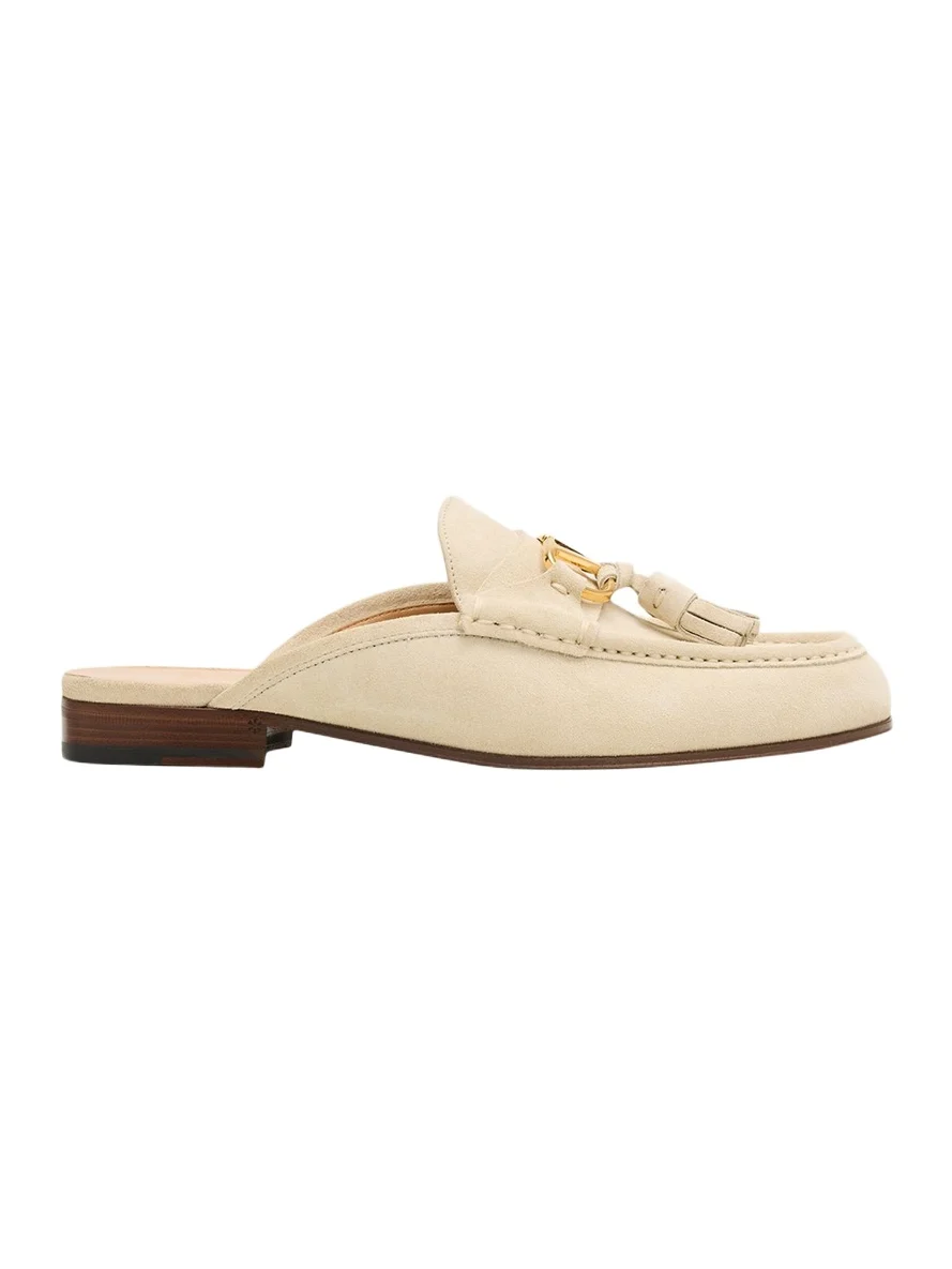 Valentino Garavani VLogo Signature Suede Loafer Mules