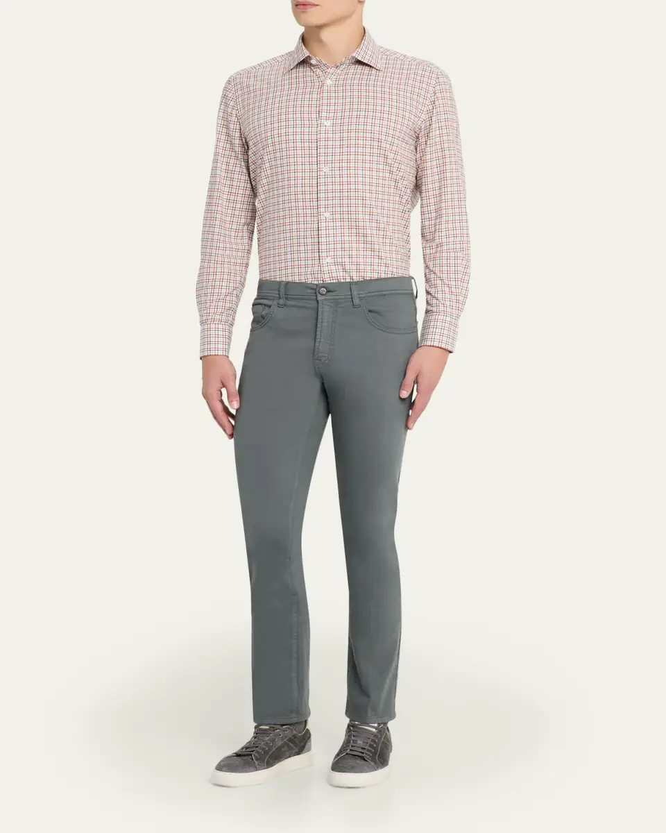 Cesare Attolini Men's Cotton and Cashmere Slim Five-Pocket Pants | Thumbnail 2 Cesare Attolini Men's Cotton and Cashmere Slim Five-Pocket Pants | Thumbnail 2