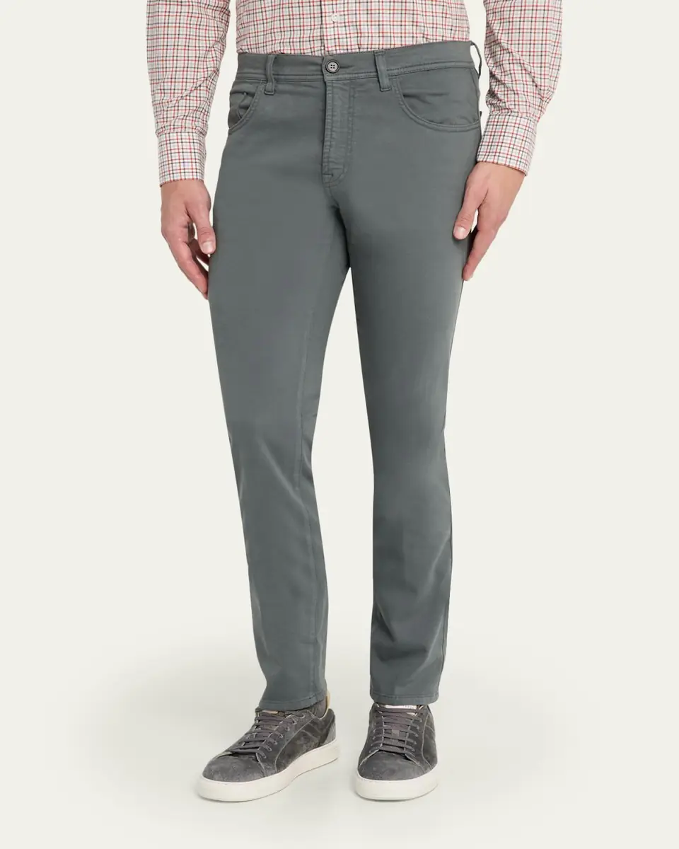 Cesare Attolini Men's Cotton and Cashmere Slim Five-Pocket Pants | Thumbnail 4 Cesare Attolini Men's Cotton and Cashmere Slim Five-Pocket Pants | Thumbnail 4