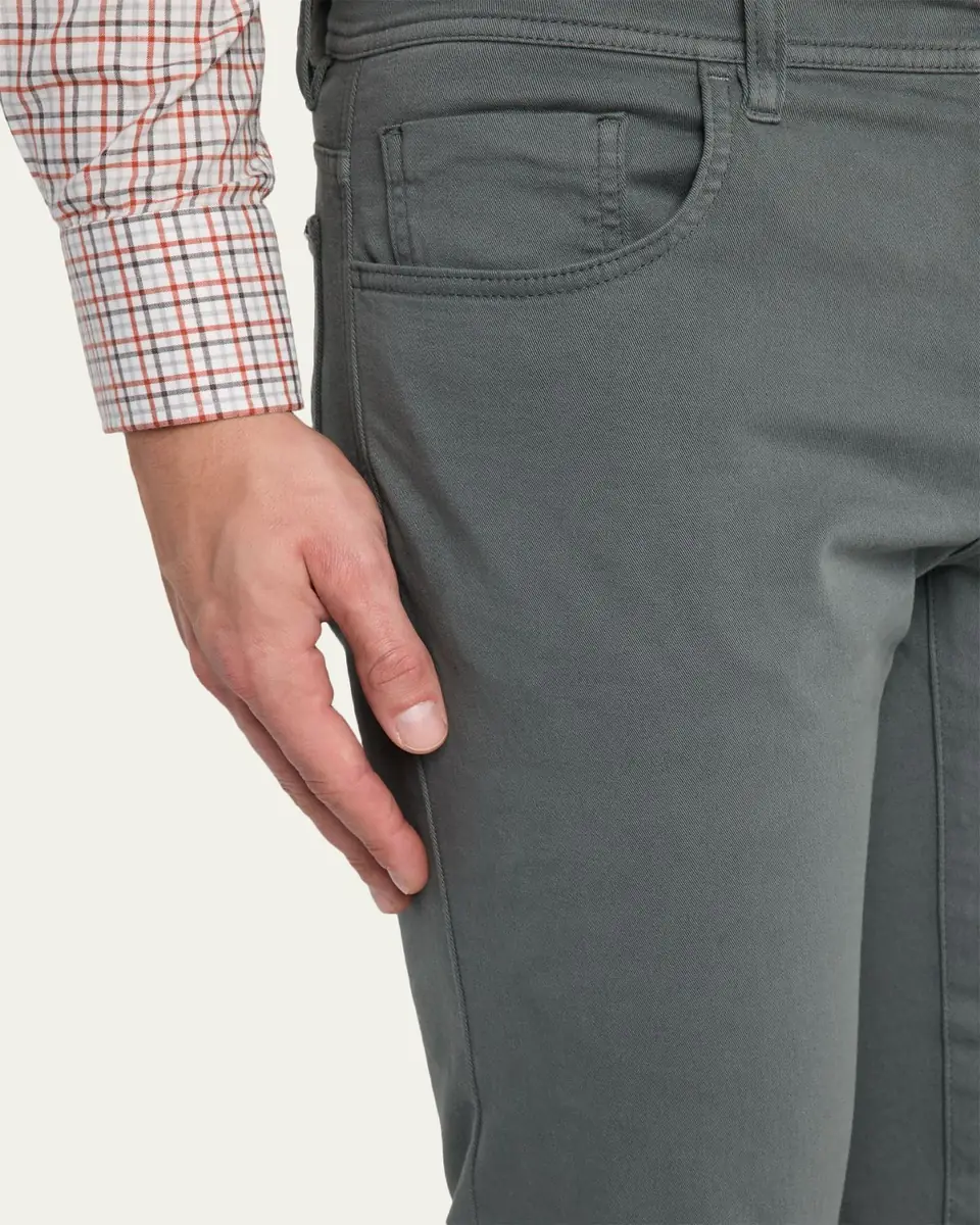 Cesare Attolini Men's Cotton and Cashmere Slim Five-Pocket Pants | Thumbnail 5 Cesare Attolini Men's Cotton and Cashmere Slim Five-Pocket Pants | Thumbnail 5