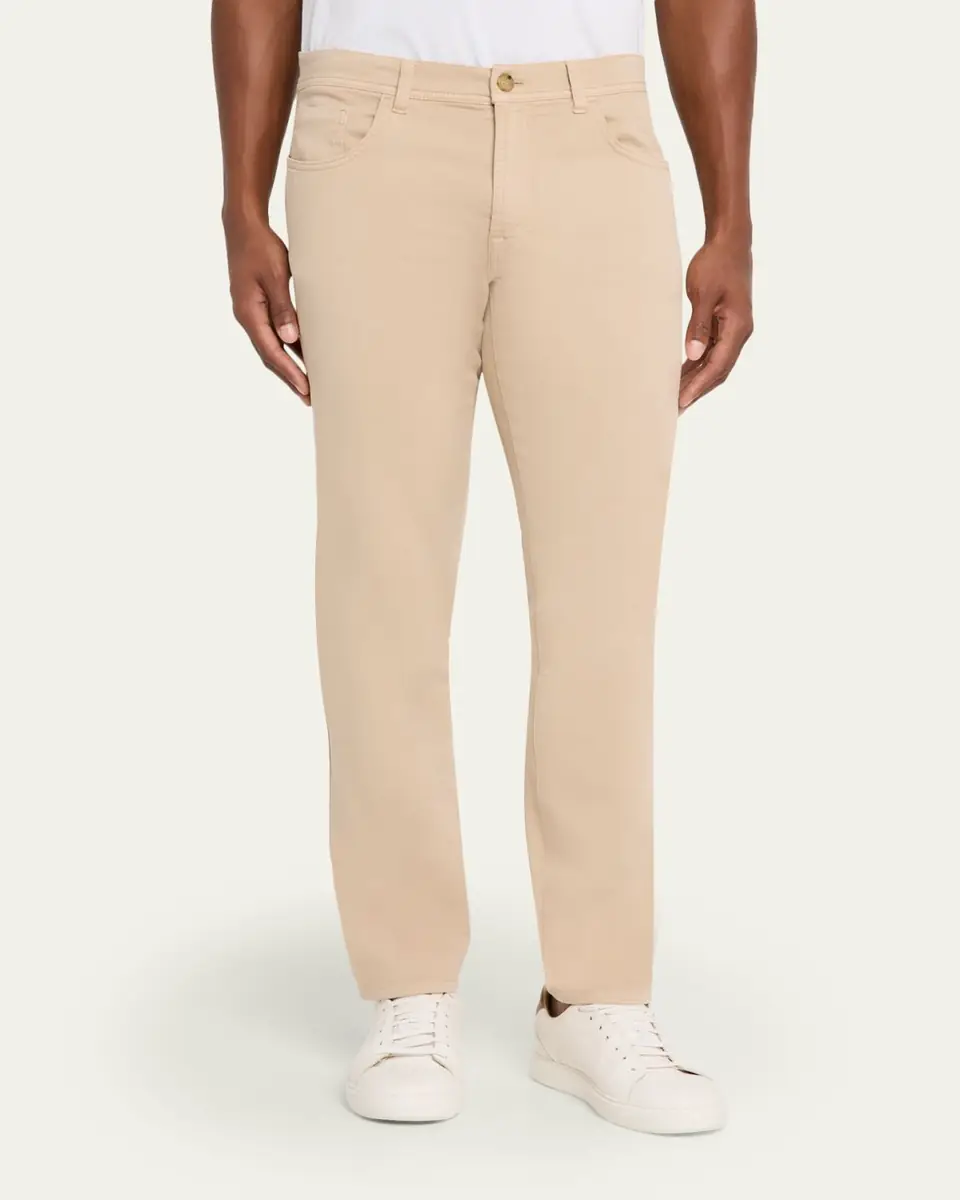 Cesare Attolini Men's Cotton and Cashmere Slim Five-Pocket Pants | Thumbnail 8 Cesare Attolini Men's Cotton and Cashmere Slim Five-Pocket Pants | Thumbnail 8