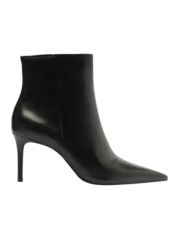 Mikki Leather Stiletto Zip Booties