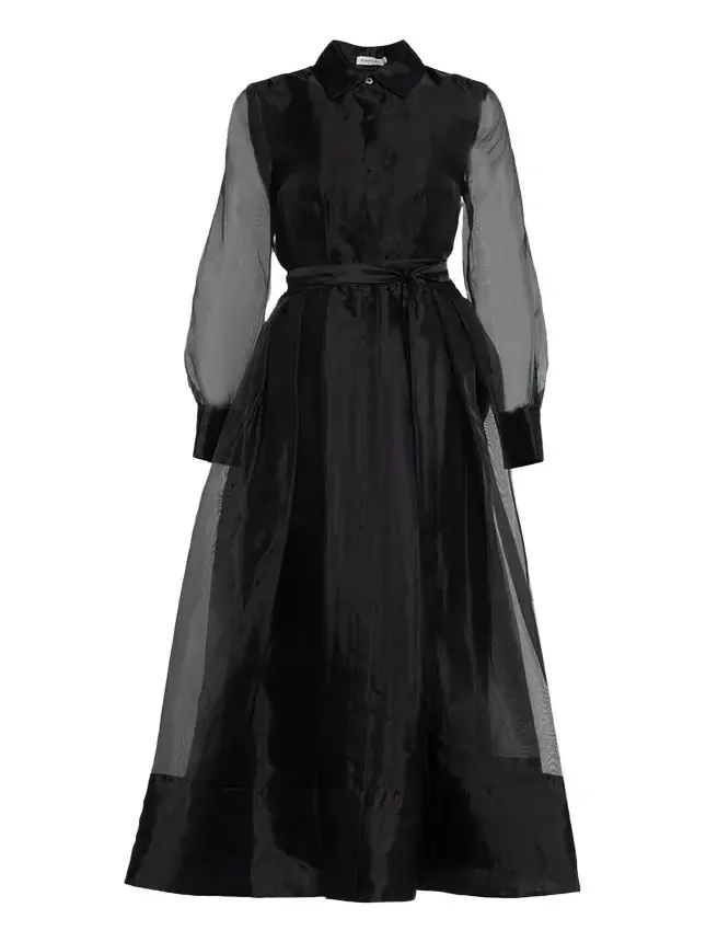 Montgomery Pleated Organza Maxi Shirtdress Montgomery Pleated Organza Maxi Shirtdress