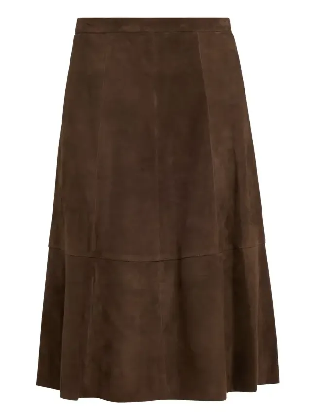 Mid-Rise Flared Suede Skirt Mid-Rise Flared Suede Skirt