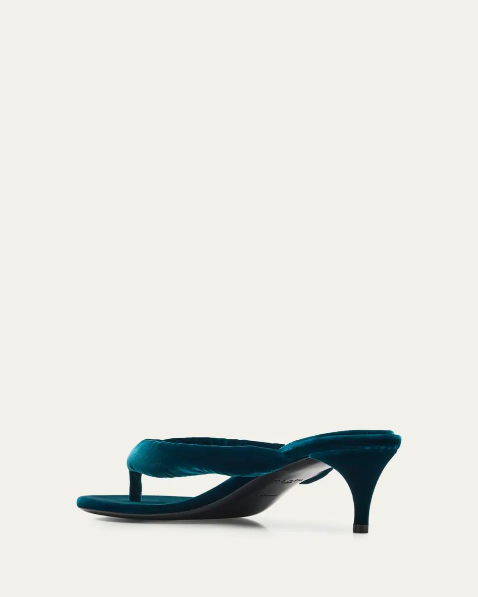 Alaïa Velvet Kitten-Heel Thong Sandals | Thumbnail 4
