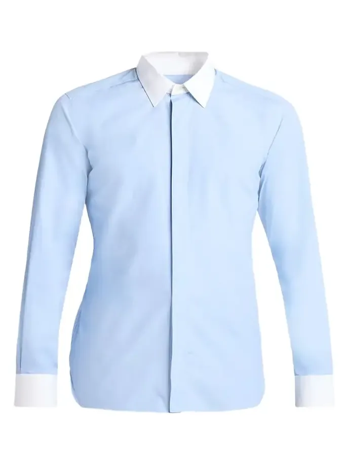 Men's Poplin Contrast-Trim Sport Shirt Men's Poplin Contrast-Trim Sport Shirt