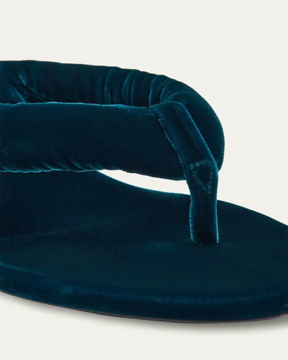 ALAÏA Velvet Kitten-Heel Thong Sandals | Thumbnail 5