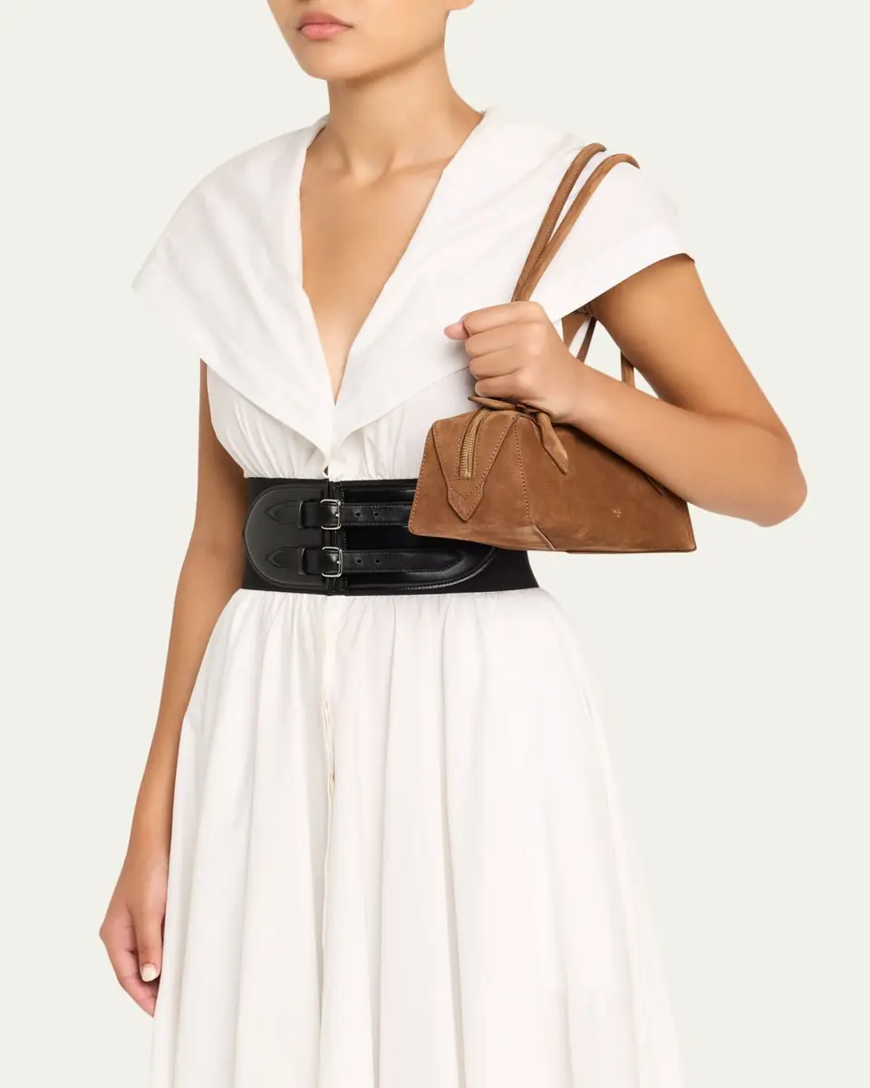ALAÏA Le Teckel Medium Suede Shoulder Bag | Thumbnail 2