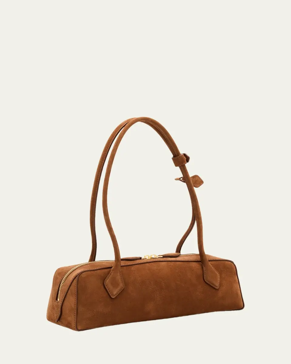 ALAÏA Le Teckel Medium Suede Shoulder Bag | Thumbnail 3