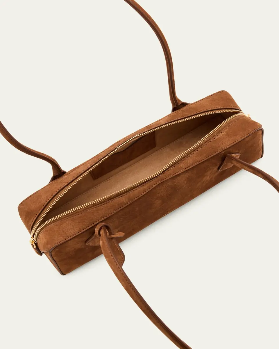 ALAÏA Le Teckel Medium Suede Shoulder Bag | Thumbnail 4