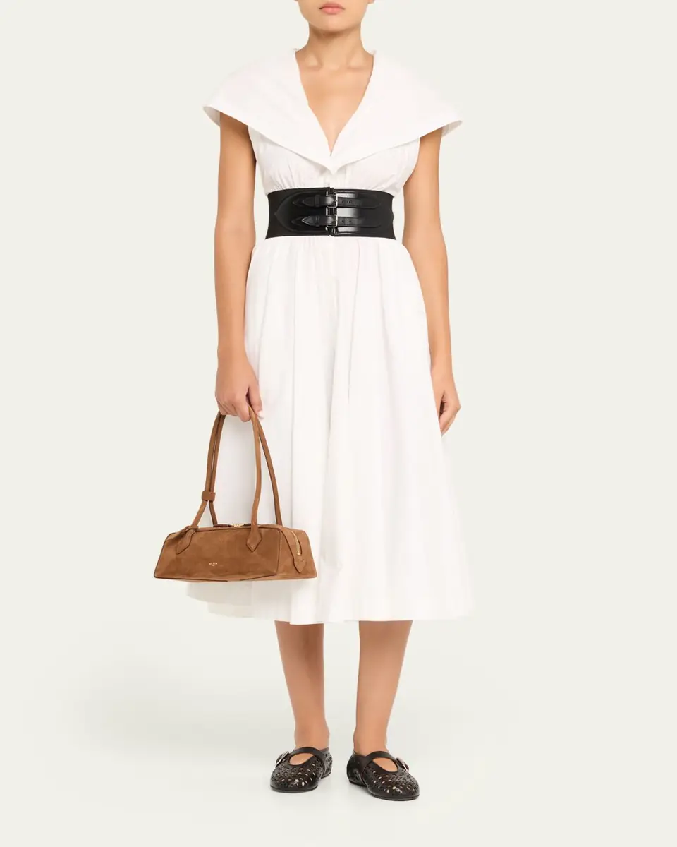 ALAÏA Le Teckel Medium Suede Shoulder Bag | Thumbnail 5