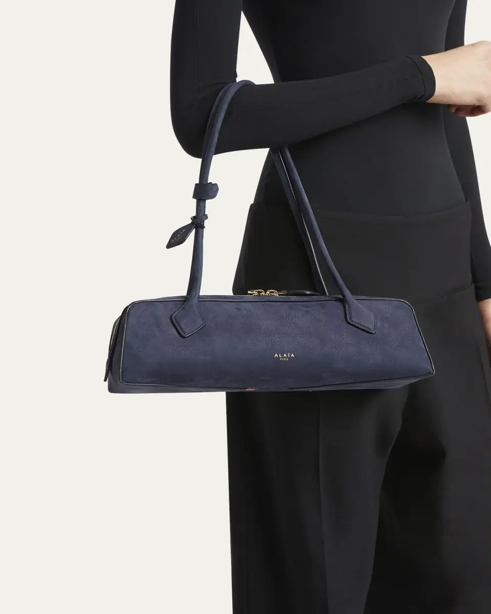 ALAÏA Le Teckel Medium Suede Shoulder Bag | Thumbnail 6