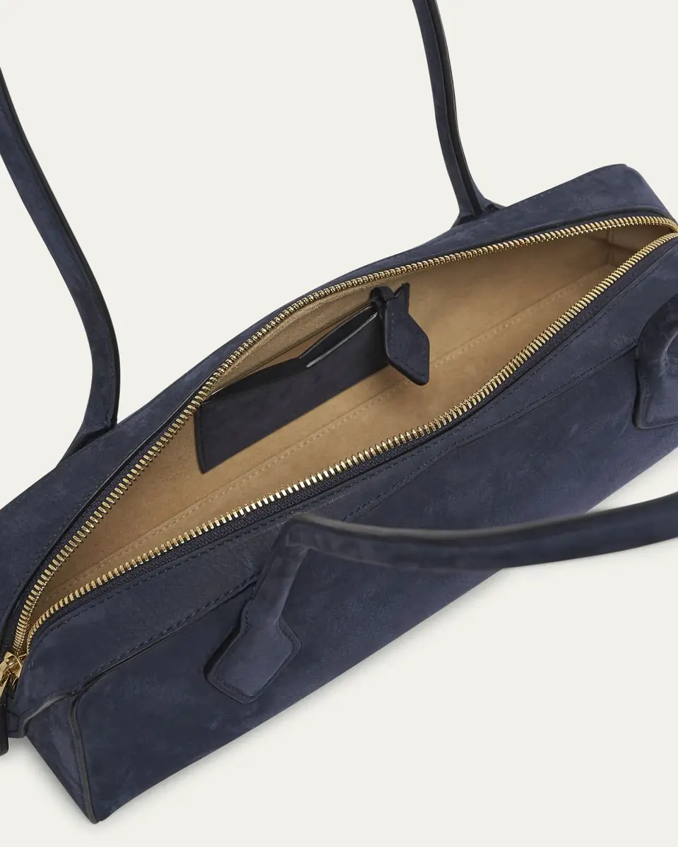 ALAÏA Le Teckel Medium Suede Shoulder Bag | Thumbnail 8