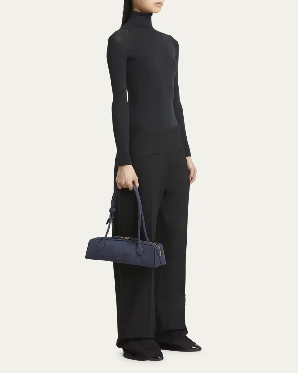 ALAÏA Le Teckel Medium Suede Shoulder Bag | Thumbnail 9