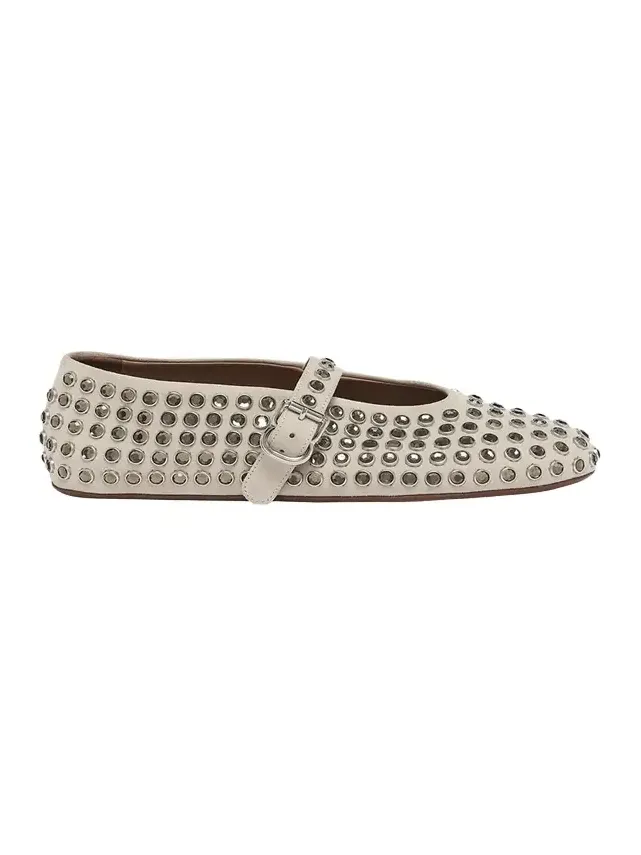 Crystal Stud Mary Jane Ballerina Flats Crystal Stud Mary Jane Ballerina Flats