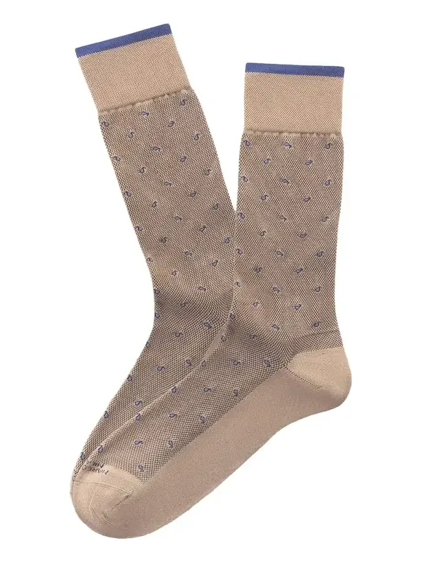 Men's Modal-Blend Paisley Crew Socks