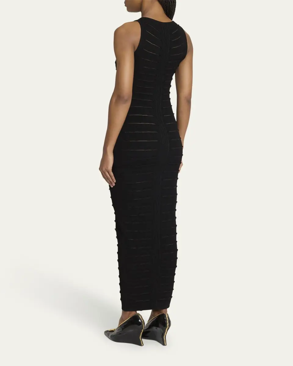 Balmain Sleeveless Cutout Zip Halter Maxi Dress | Thumbnail 3 Balmain Sleeveless Cutout Zip Halter Maxi Dress | Thumbnail 3
